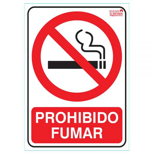 Cartel de prohibido fumar - Grauser - Soluciones contra incendios