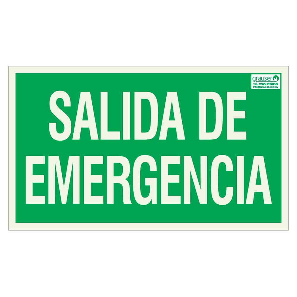Cartel indicador de salida de emergencia - Grauser