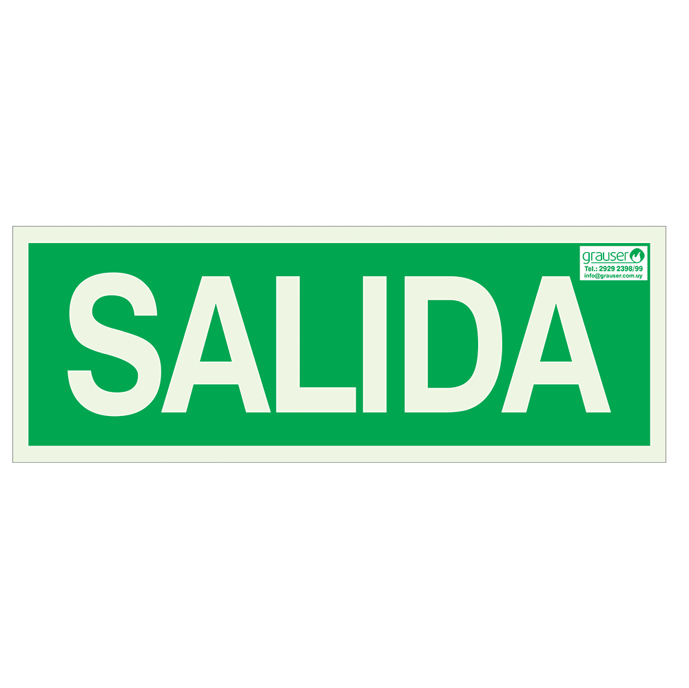 Cartel indicador de salida - Grauser - Solución y prevención de incendios