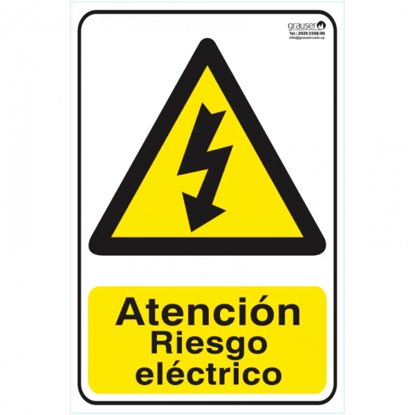 Cartel indicador de riesgo eléctrico